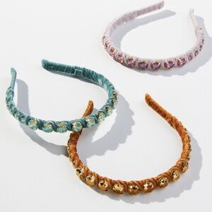 3 piece set of crystal and velvet headbands from Anthro